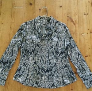 Ann Taylor Silk Paisley Blouse, Size 12